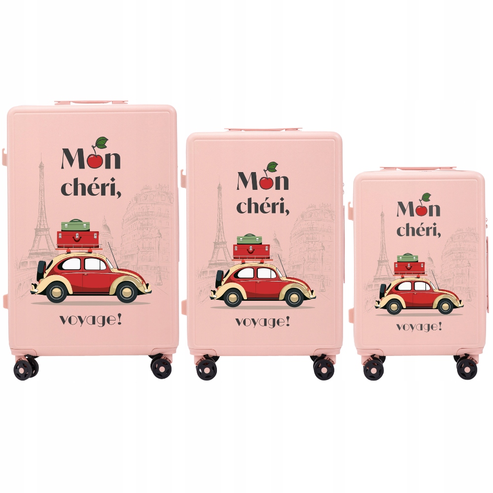 Sada 3 kufrů Wings Abs+ 28" Customized Pink Mon Cheri