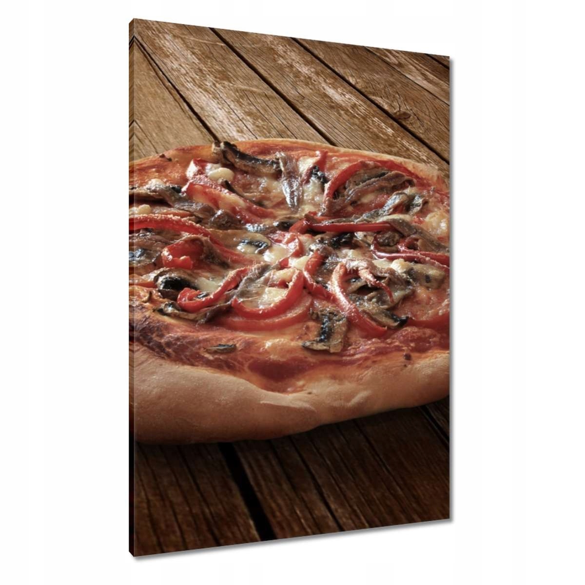 Obrazy 70x100 Pizza na dřevěném stole