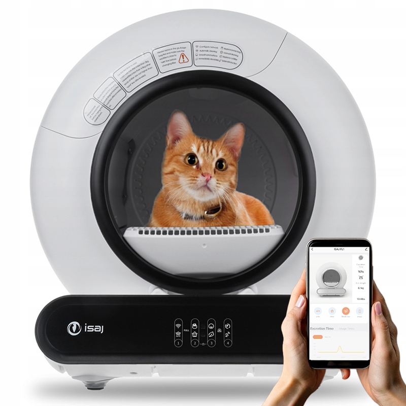 Samoczyszcząca Automatyczna Kuweta Dla Kota Wi-fi Isaj FL1 Neutralizator
