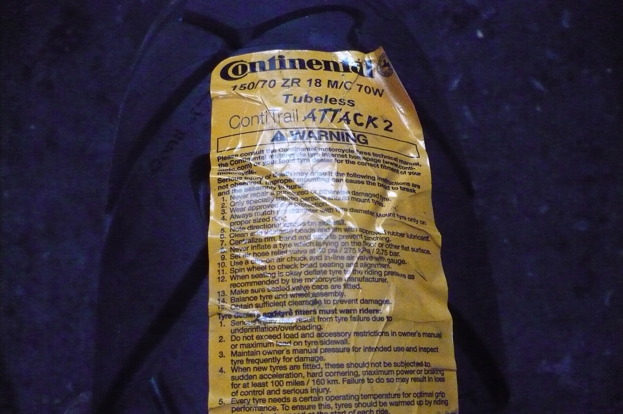 150/70ZR18 Continental ContiTrailAttack 2 Nová