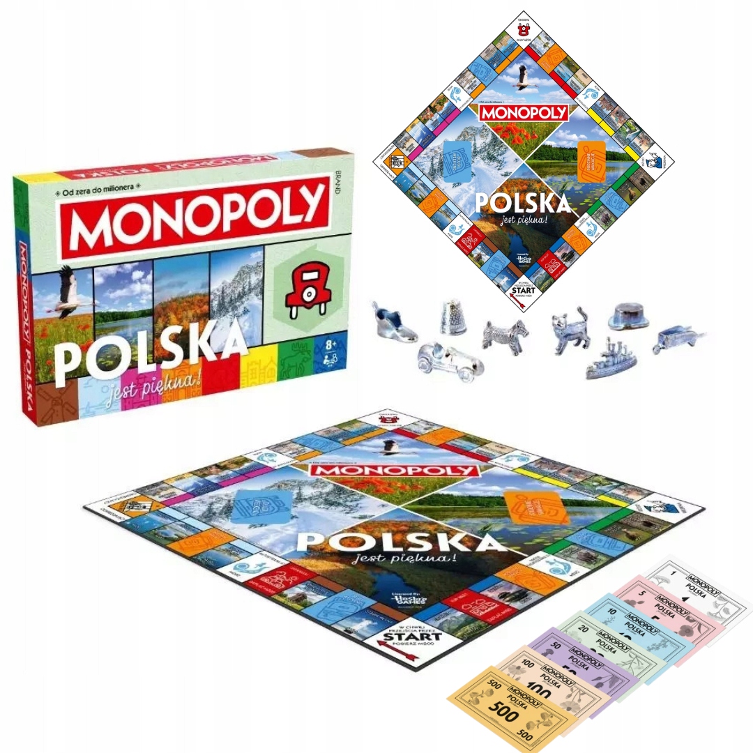 Monopoly Polska jest piękna gra planszowa rodzinna 8+ polskie miasta edycja
