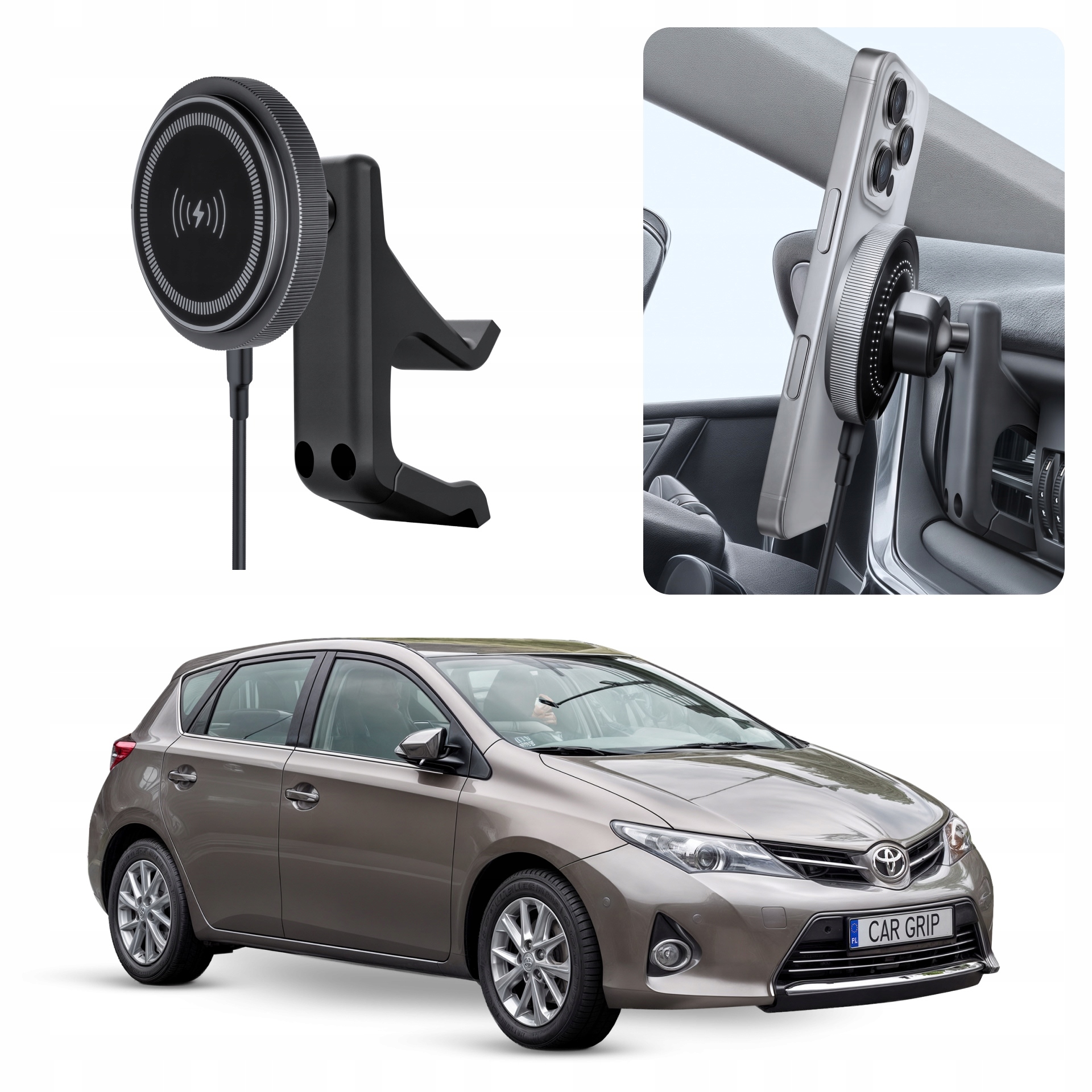 Uchwyt magnetyczny MagSafe z ładowaniem do Toyota Auris II 2 (2012-)