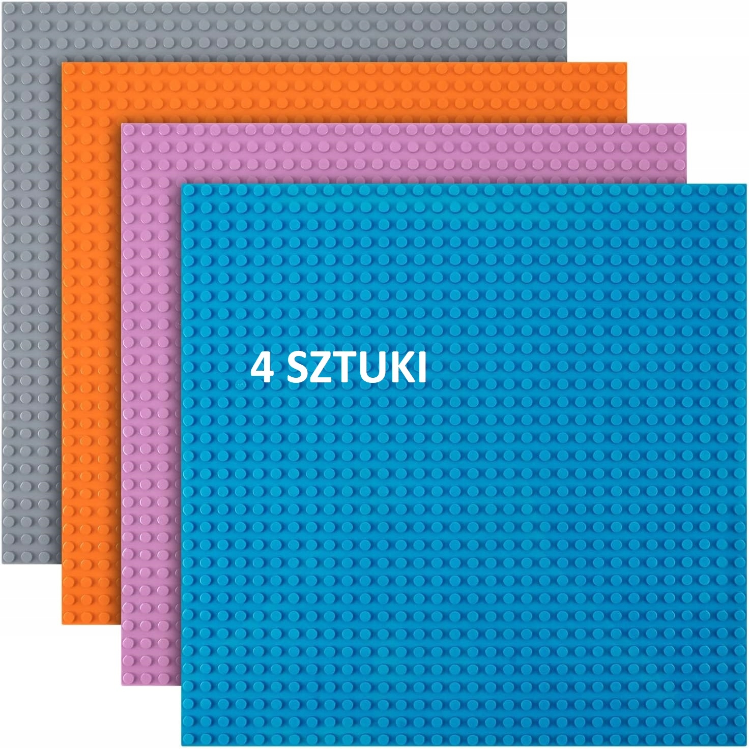 Płytka Konstrukcyjna Do Klocków Podstawka 25,5X25,5CM 4 Sztuk Zestaw Kolor