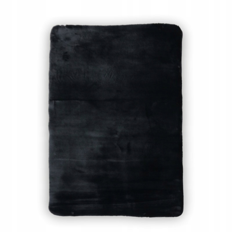 Koberec plyšový rabbit 60x100 cm, měkké černé králičí kožíšek