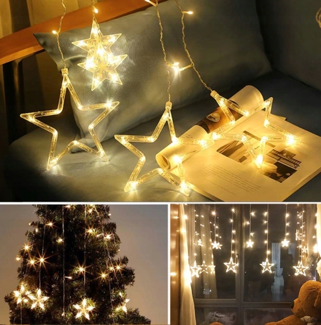 Girlanda LAMPKI kurtyna świetlna z gwiazdkami LED Kod producenta A