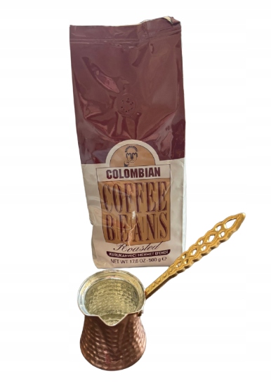 Levně Sada měděných kelímků 120 ml se zrnkovou kávou Mehmet Efendi 500 g