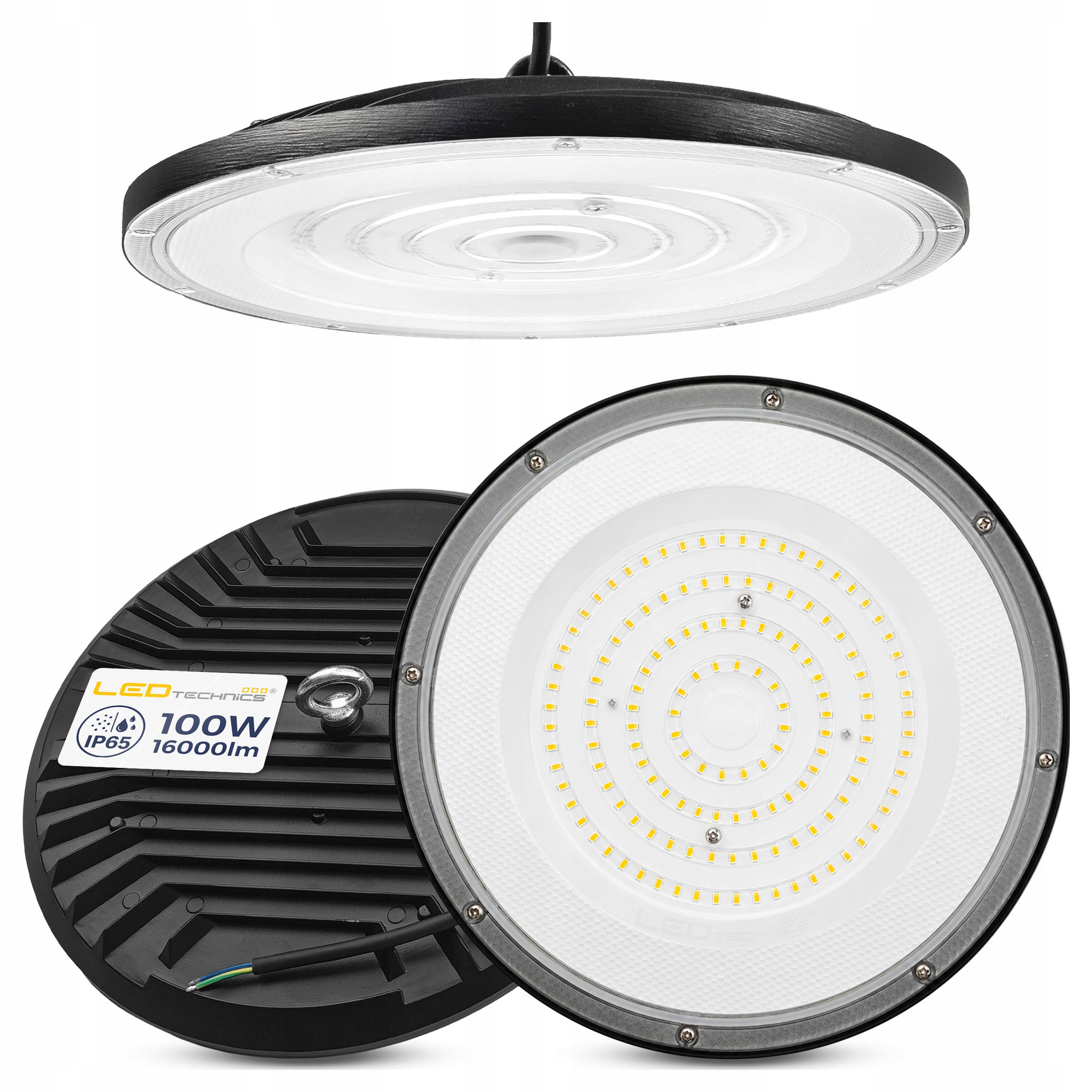 Lampa Wisząca Przemysłowa Hermetyczna Led Ufo IP65 HighBay 100W 16000lm