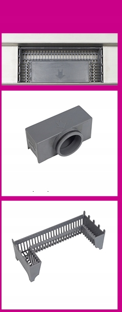 NISKI ODPŁYW LINIOWY CZARNY DWUSTRONNY 70CM WYSOKA PRZEPUSTOWOŚĆ STAL Linia Next Black