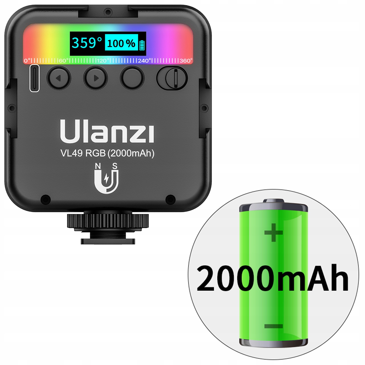 Lampa RGB oświetlenie ciągłe LED 2000mAh vlog foto Liczba źródeł światła 60