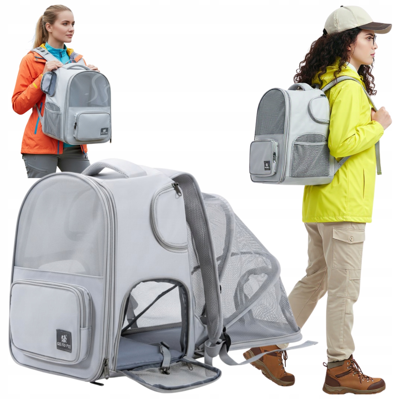 Levně Batoh přepravka Batoh pro psa kočku skládací, ventilovaný, velký