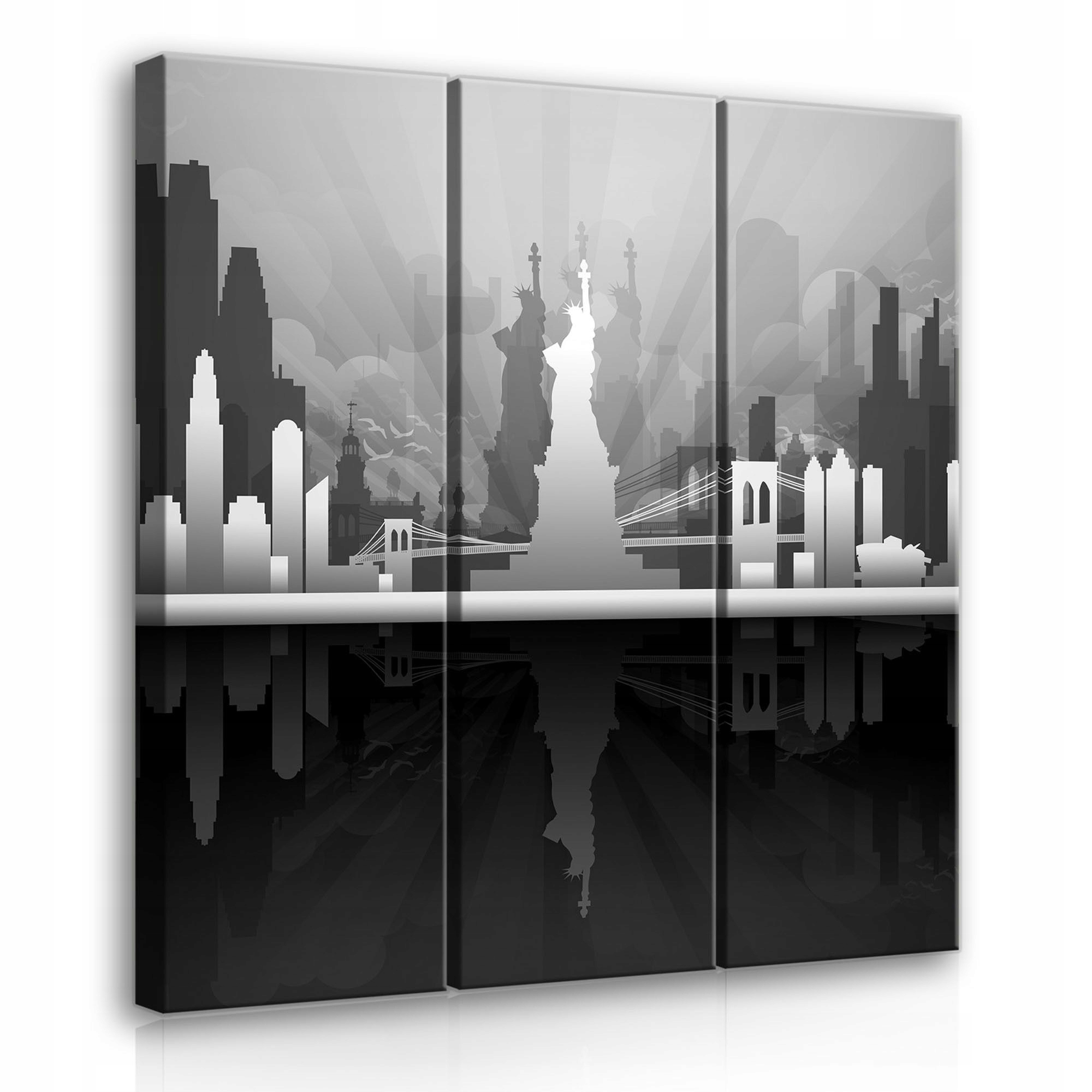 Obraz 90x100 Městská krajina Cityscape New York Socha svobody Brooklyn