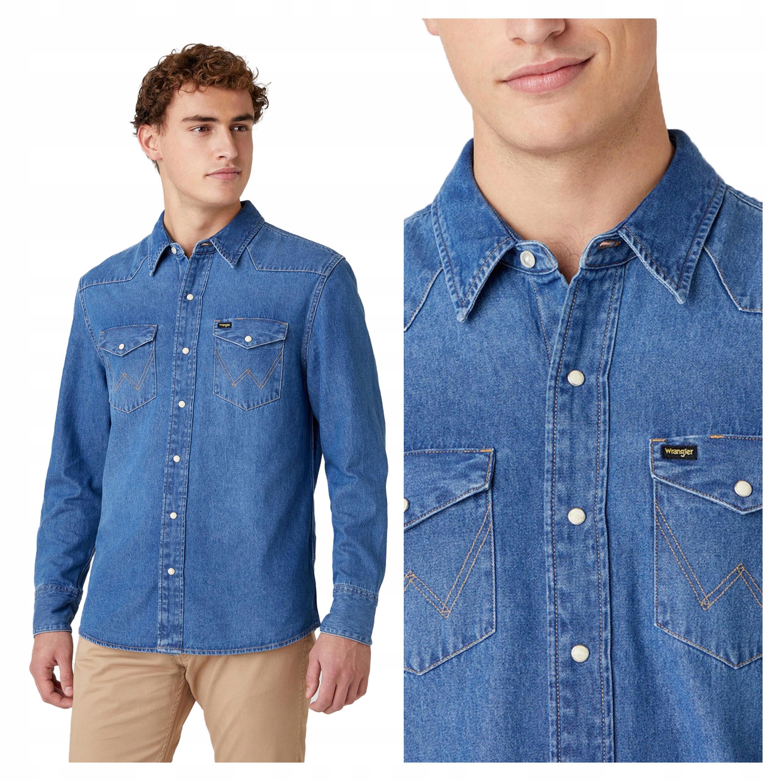Wrangler 27MW Pánská Džínová Košile S Logem Druky M