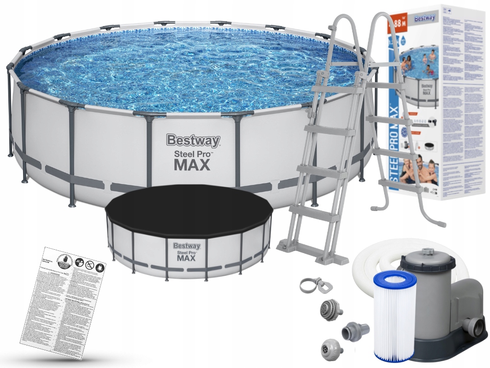 

Basen Ogrodowy Stelażowy 488x122 z pompą Bestway