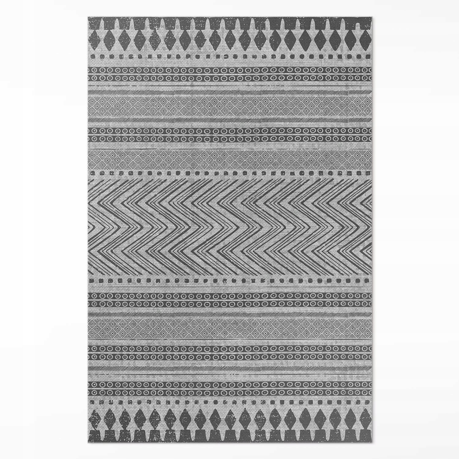 Vinylový koberec s potlačou Pruhy a cik-caky imitácia tkaniny Veľký 140 x 210 cm