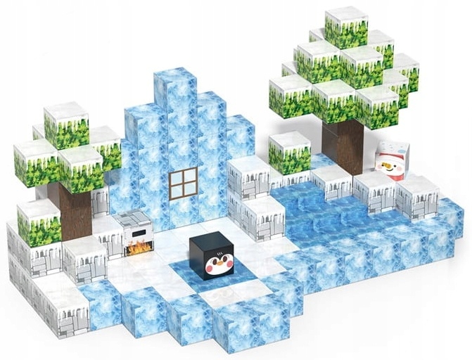 MAGNETINIAI KALADĖLIAI 3D KUBAI 2x2 Konstrukcijos kubelių rinkinys 145 detalės Doris brand