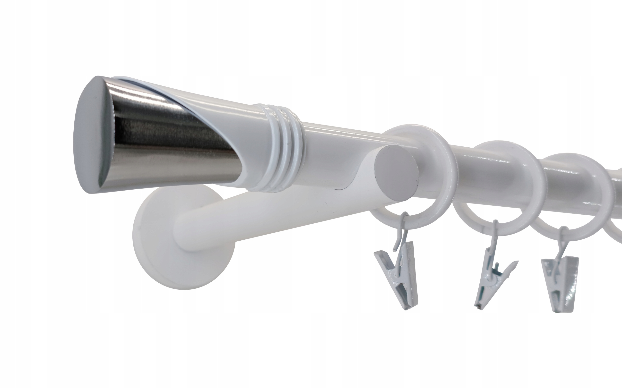 KARNISZ METAL NOWOCZESNY 19mm BIAŁY 140cm VEGA