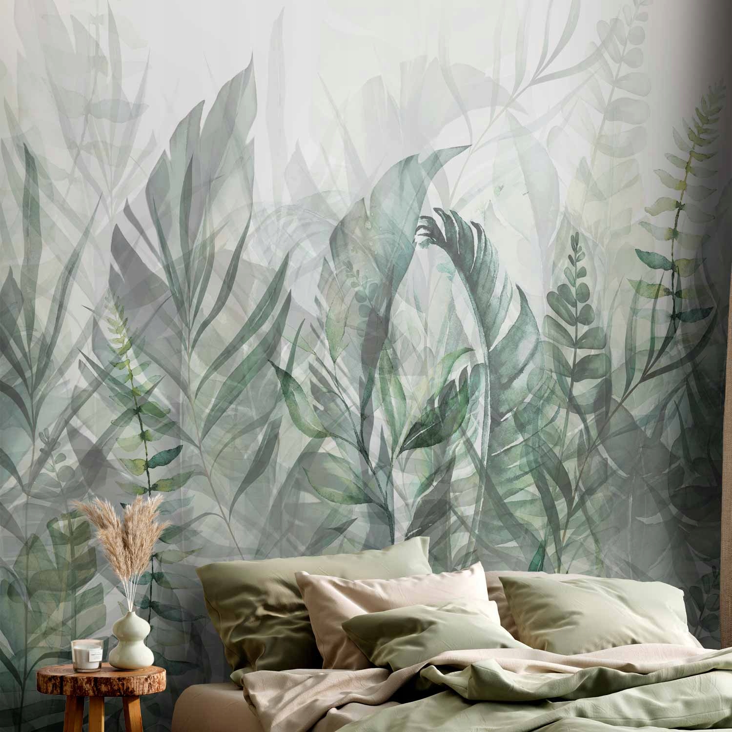 FOTOTAPETA LIŚCIE NATURA ZIELONA DŻUNGLA GĄSZCZ DO SALONU NA ŚCIANĘ 350x256 Rodzaj flizelinowa