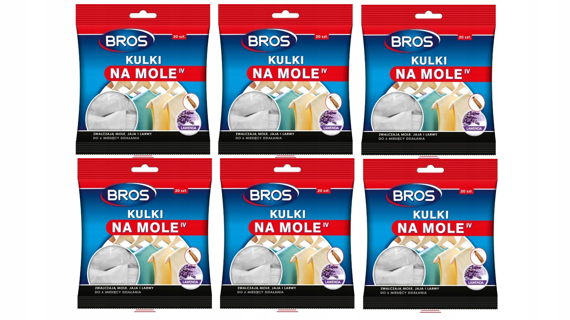 

Bros Kulki Na Mole Odzieżowe Lawendowe X 6SZT