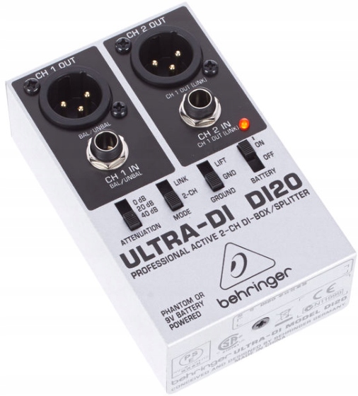 Aktywny DI Box Behringer DI20 2 kanałowy Model DI20