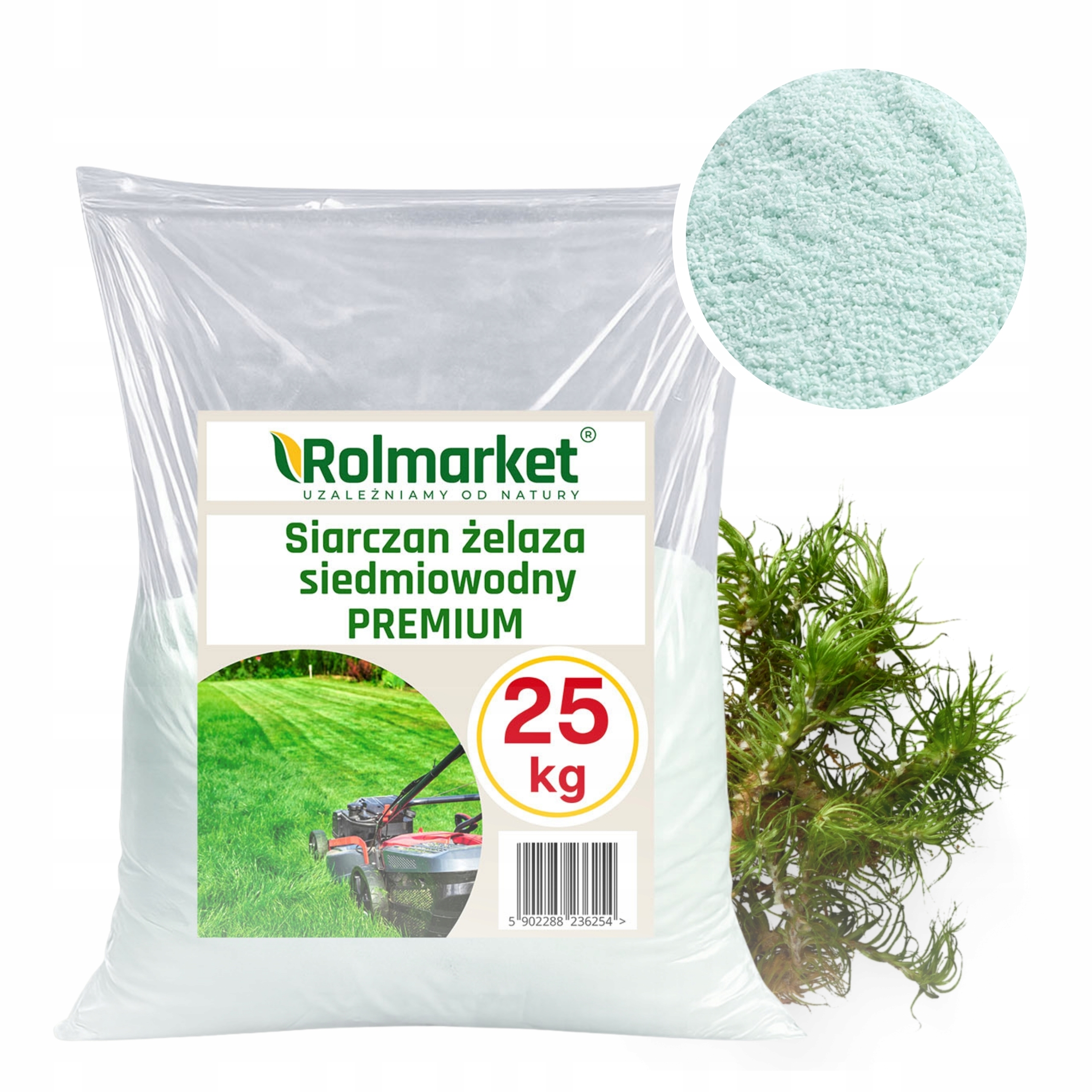 Siarczan Żelaza Czysty Bez Dodatków Niezbrylony Sypki 25kg na Mech Trawniku
