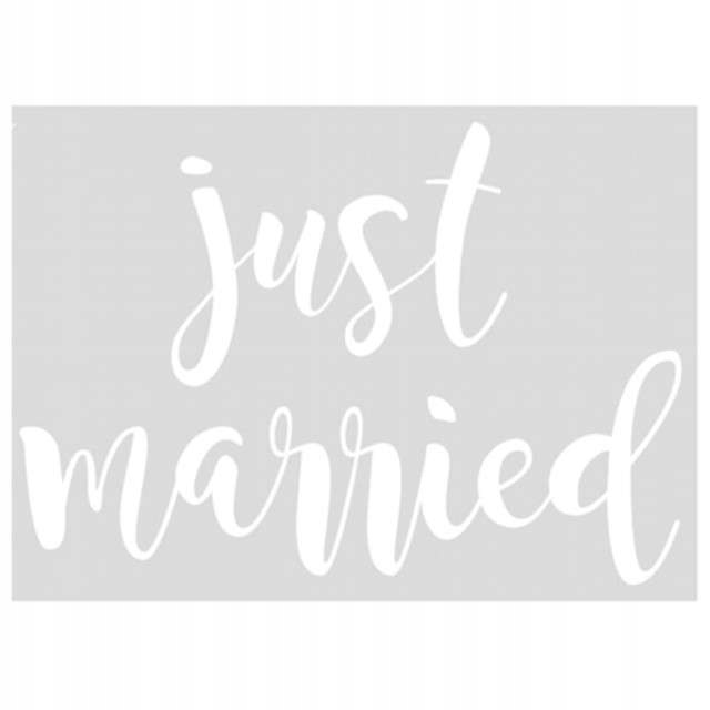 

Naklejka ślubna Just Married na samochód Duża