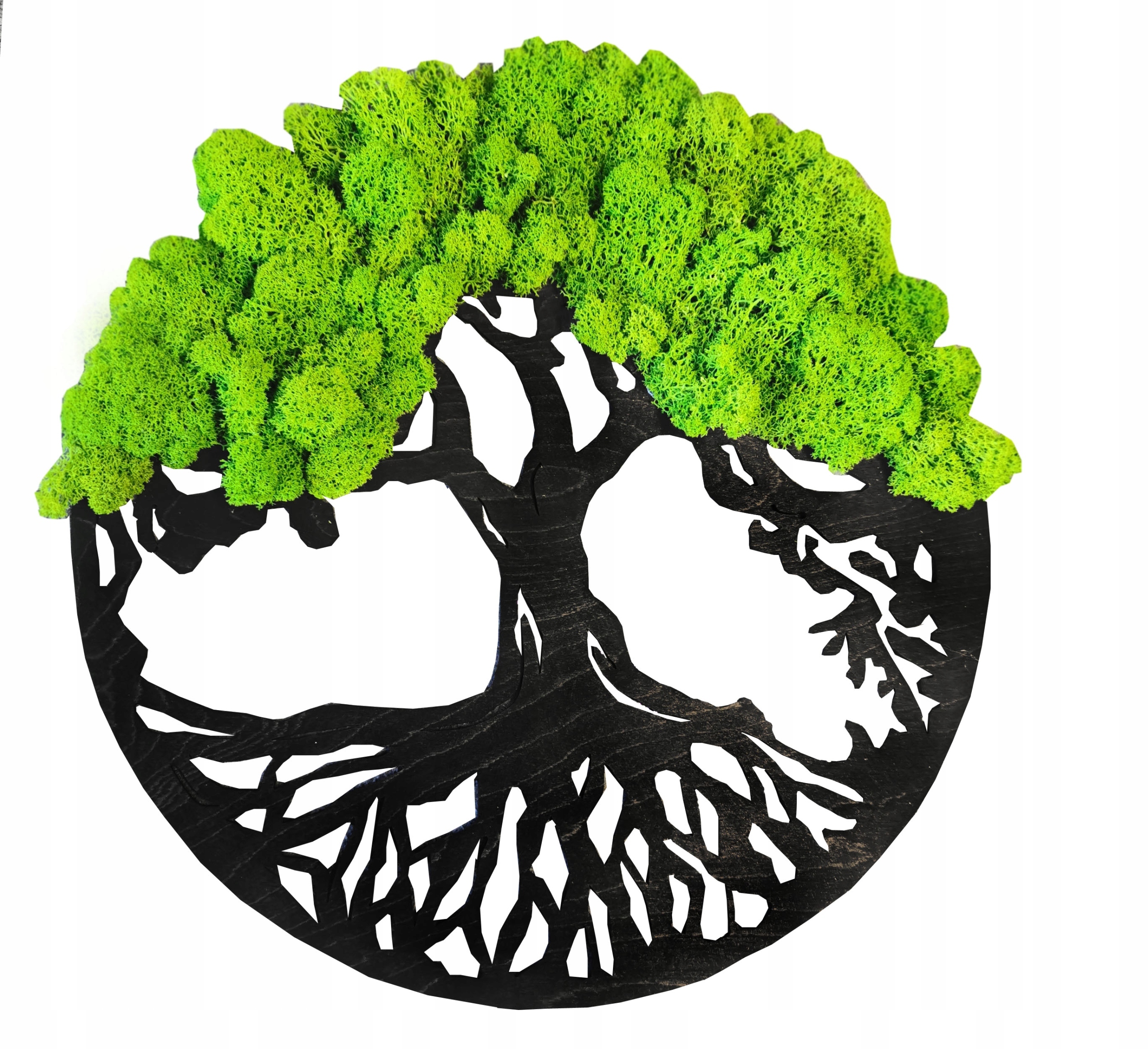 Obraz Strom Života Dekorativní Mech Chrobotek 30 CM Eben Černý