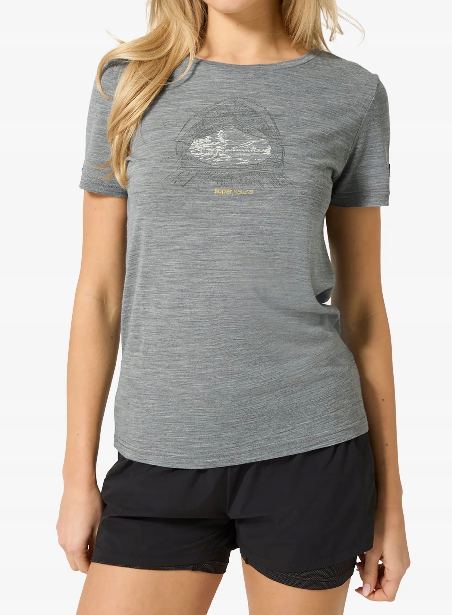 Dámské merino tričko Super.natural Tent View Tee cashmere grey mel L