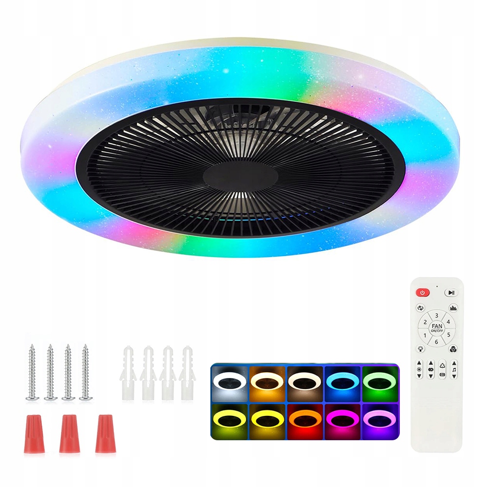 stropní svítidlo Led s ventilátorem 30 W, ovládaná dálkovým ovládáním (stmívatelná)