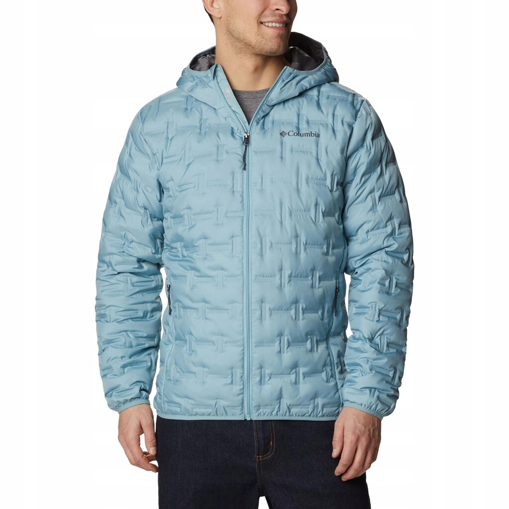 Péřová bunda Columbia Delta Ridge Down Hooded s kapucí Stone Blue XXL