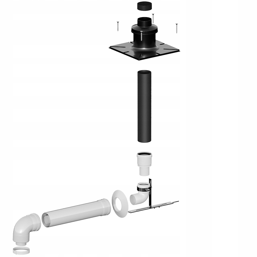 Zestaw kominowy powietrzno-spalinowy szachtu kominowego Ricom ZB-12