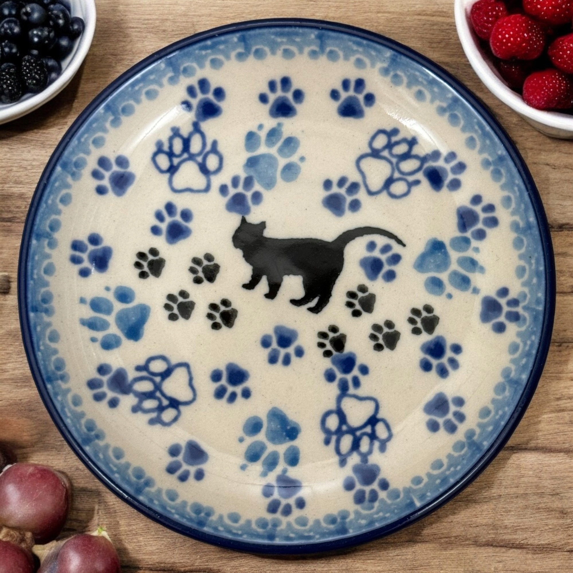 Talerzyk mini, spodek Kot kotek 10 cm dek. 1771 Ceramika Bolesławiec Marka Ceramika Artystyczna