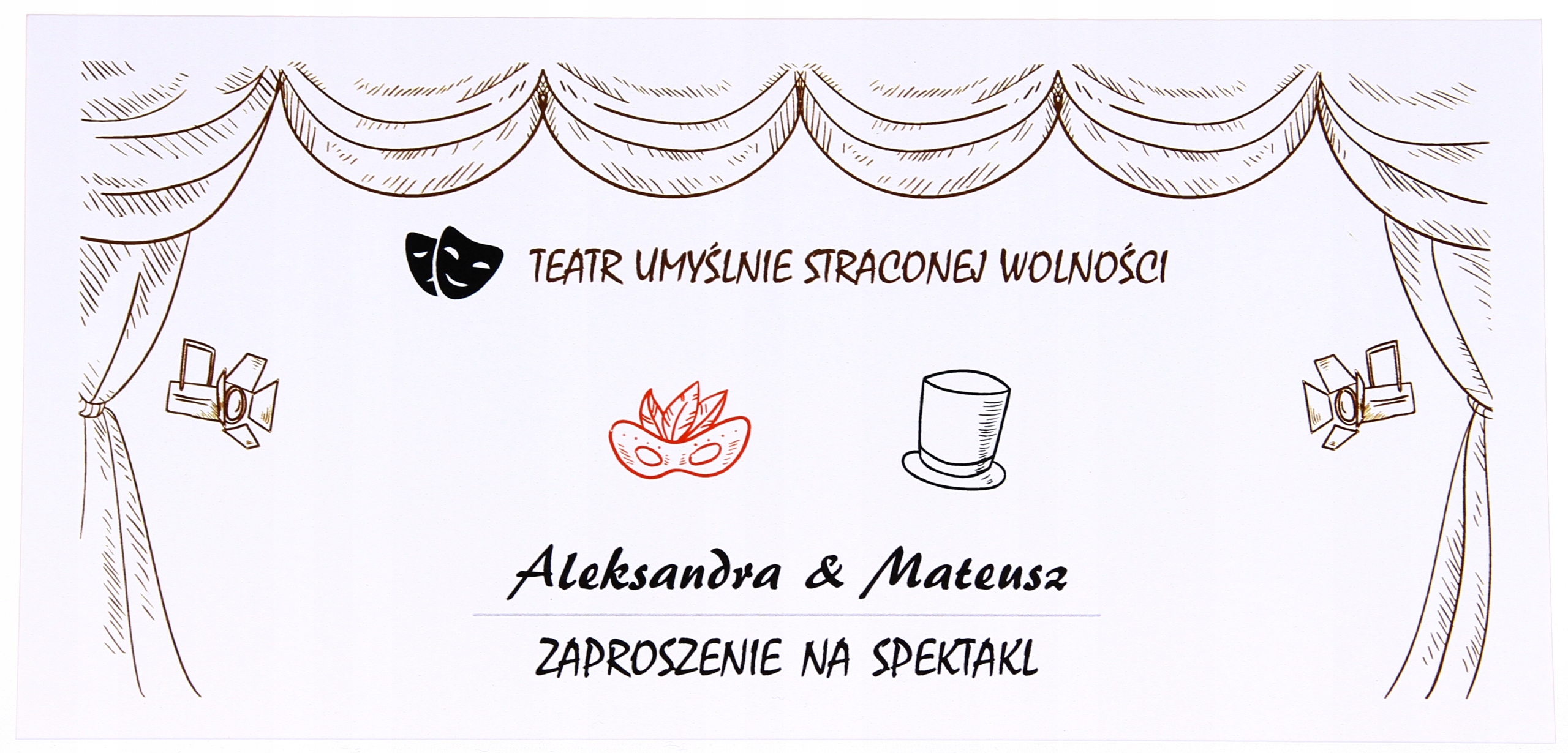 Zaproszenia ślubne na wesele Bilet do Teatru 11619143531 Allegro.pl
