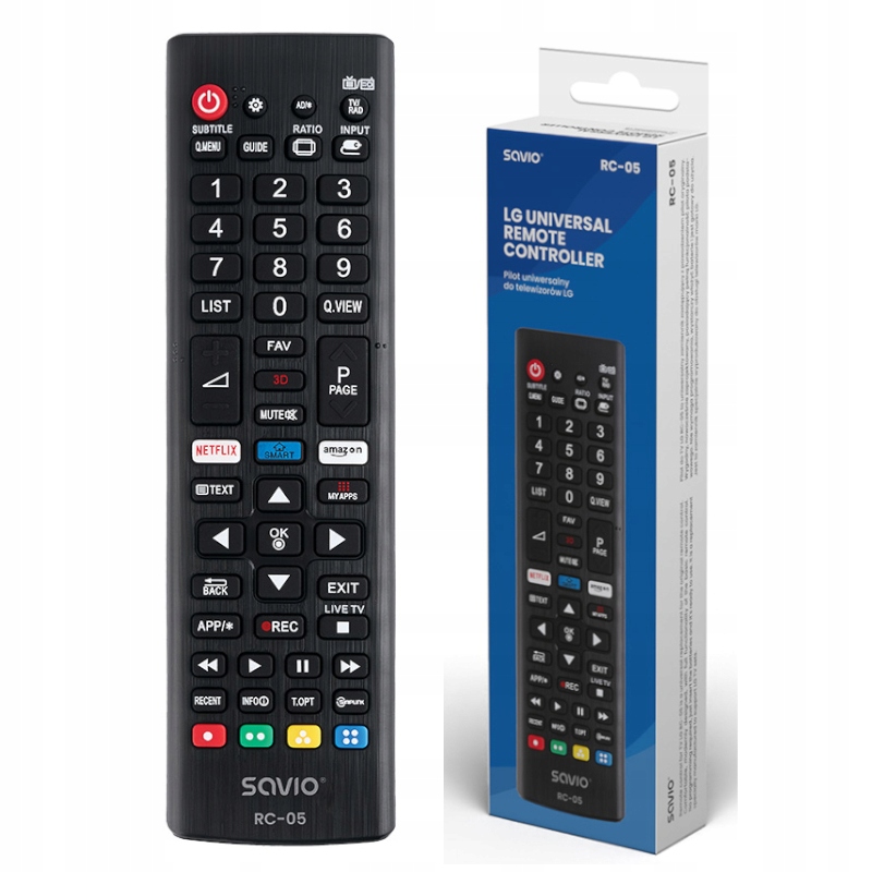 Pilot Uniwersalny Do Telewizora Tv Lg Savio RC05 Smart Netflix Amazon La Ln