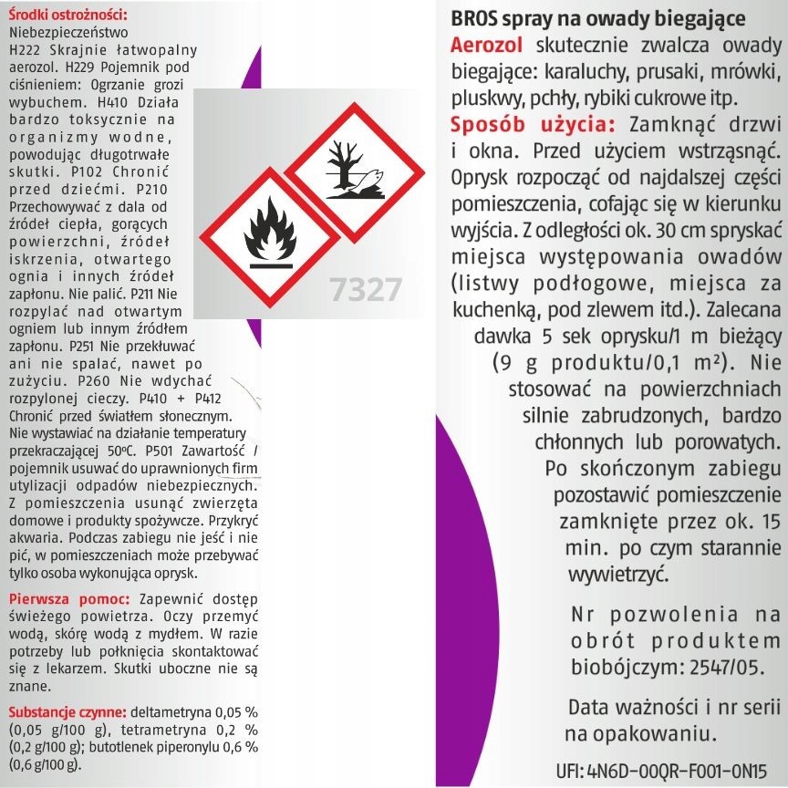 Spray Na Owady Biegające Karaluchy Mrówki SKUTECZNY Preparat Bros 300 ml EAN (GTIN) 5904517002326