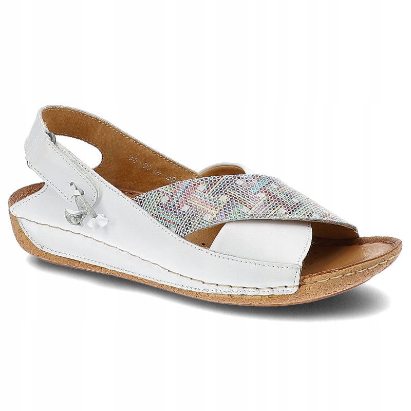 

Białe Sandały Damskie Maciejka Skórzane Obuwie