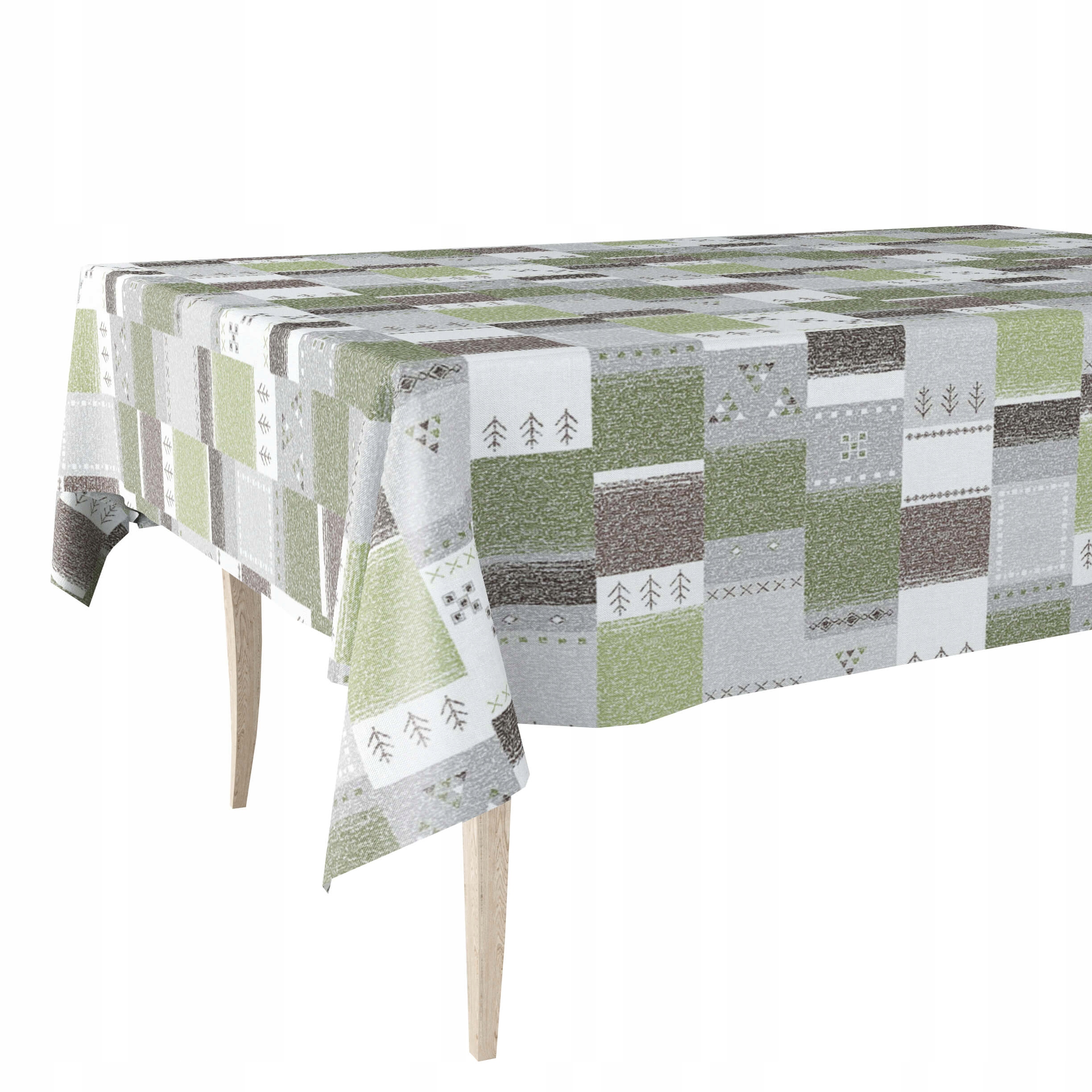 Cerata Gruba Obrus Z Ceraty Biała Szara Zielona Brąz 140x450