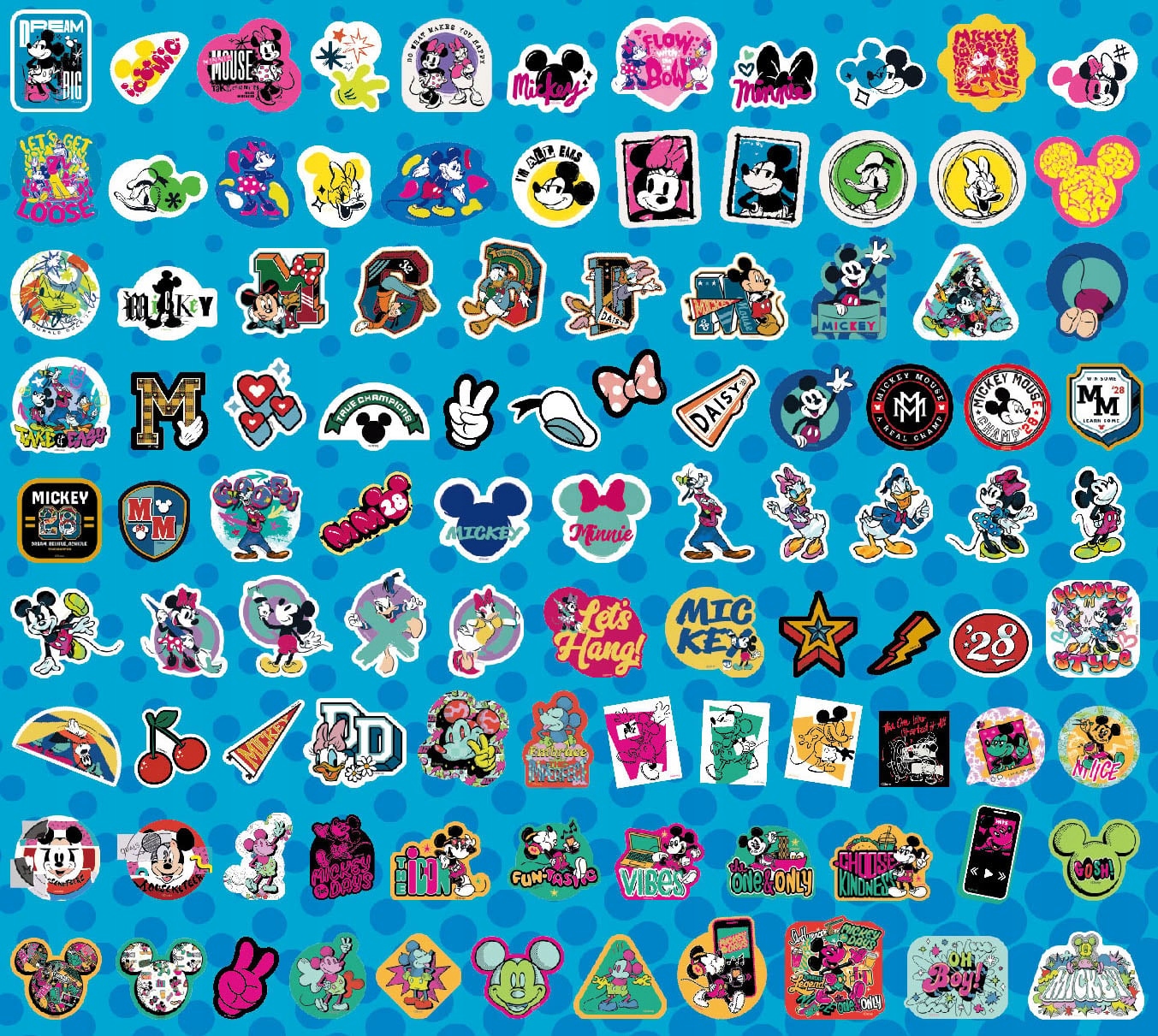 Monogram Mickey & Friends Sada 100 samolepek (Display 20 kusů)