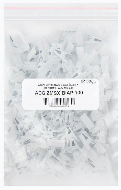 ŻABKA METALOWA BIAŁA ŚLIZG X DO PROFILI ALU 100SZT Rodzaj kółka, żabki, agrafki
