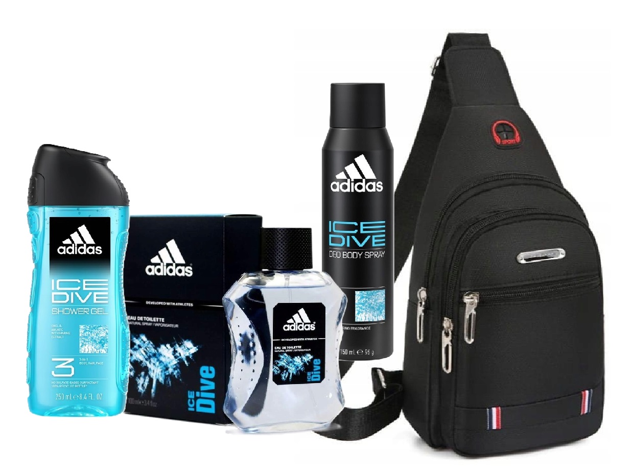 Adidas Sada pánských kometik jako dárek Na Vánoce S Ledvinkou Ice Dive Edt 4v1