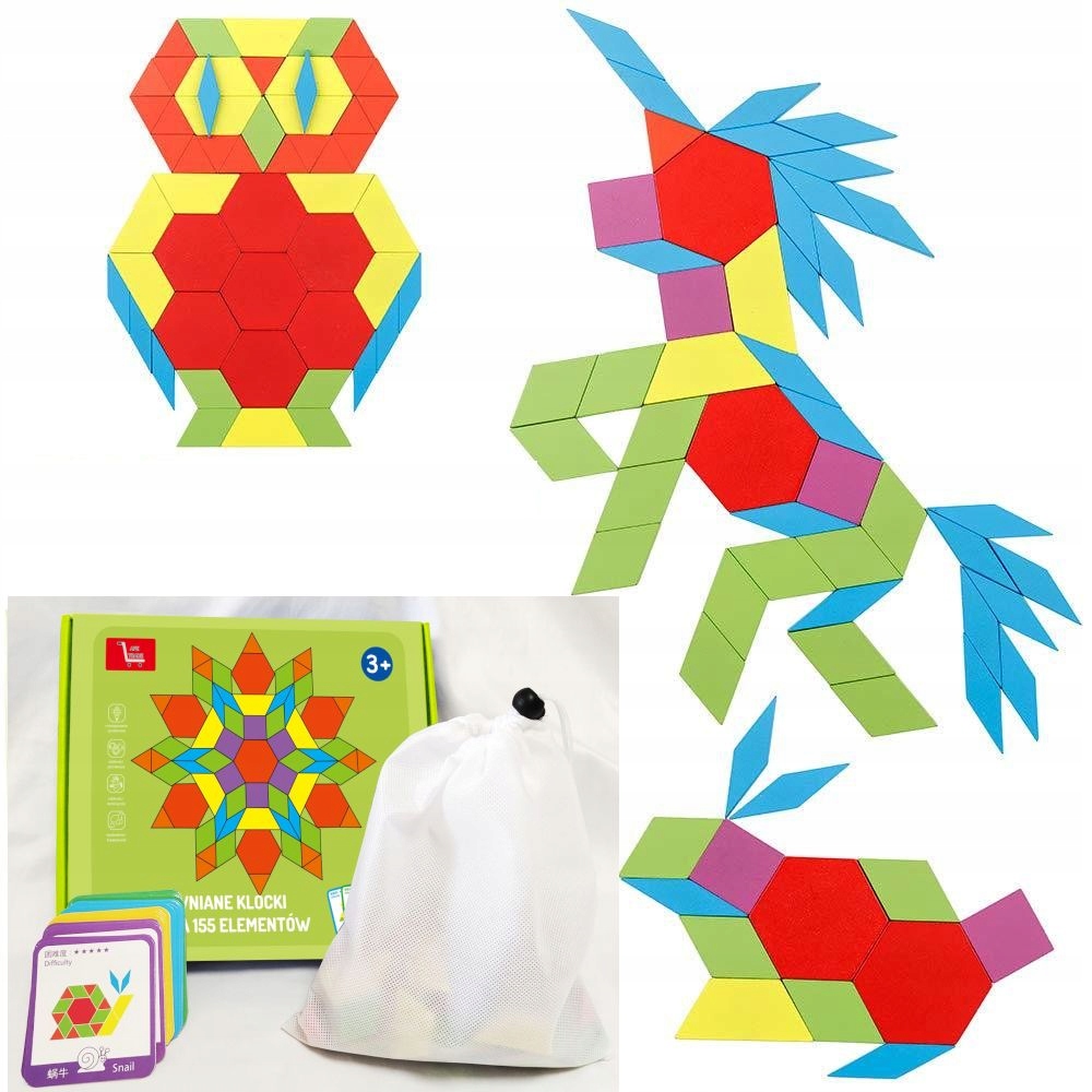 

Gra Drewniana Układanka Montessori Puzzle 310 elem