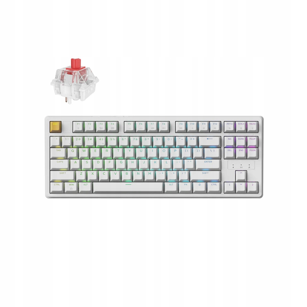 Keychron J4 Qmk Bezdrátová mechanická klávesnice Rgb Hot-Swap Red