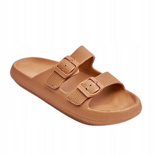 

Lekkie Piankowe Damskie Klapki Brązowe Cleve 40