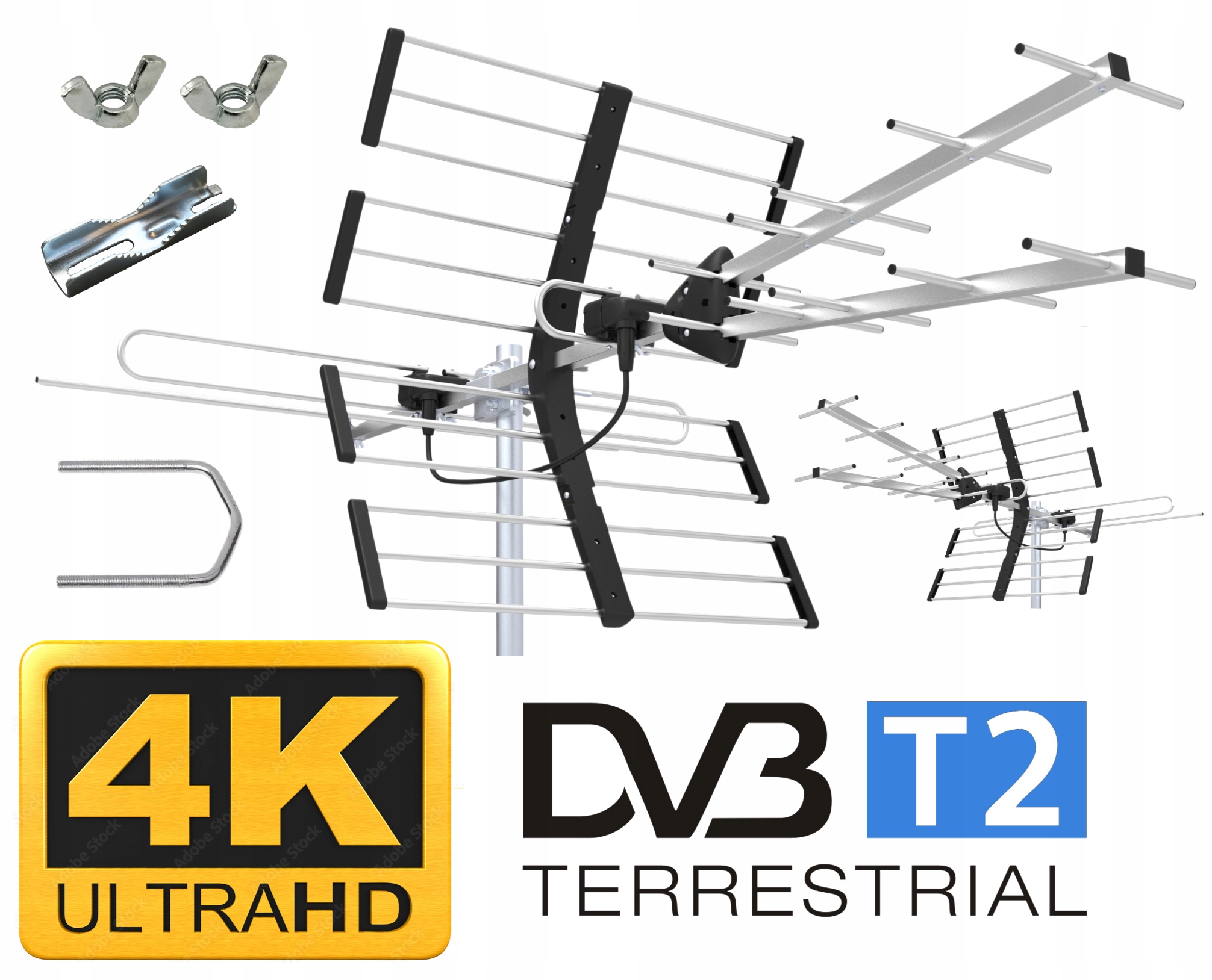 Antena Kierunkowa DVB-T2 Filtr Lte 4K 120km Vhf Uhf Wszystkie Mux 8