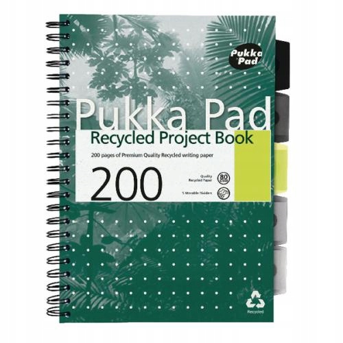 Kołobrulion Kołonotatnik A4 Pukka Pad 100 kartek W Linię z Recyclingu