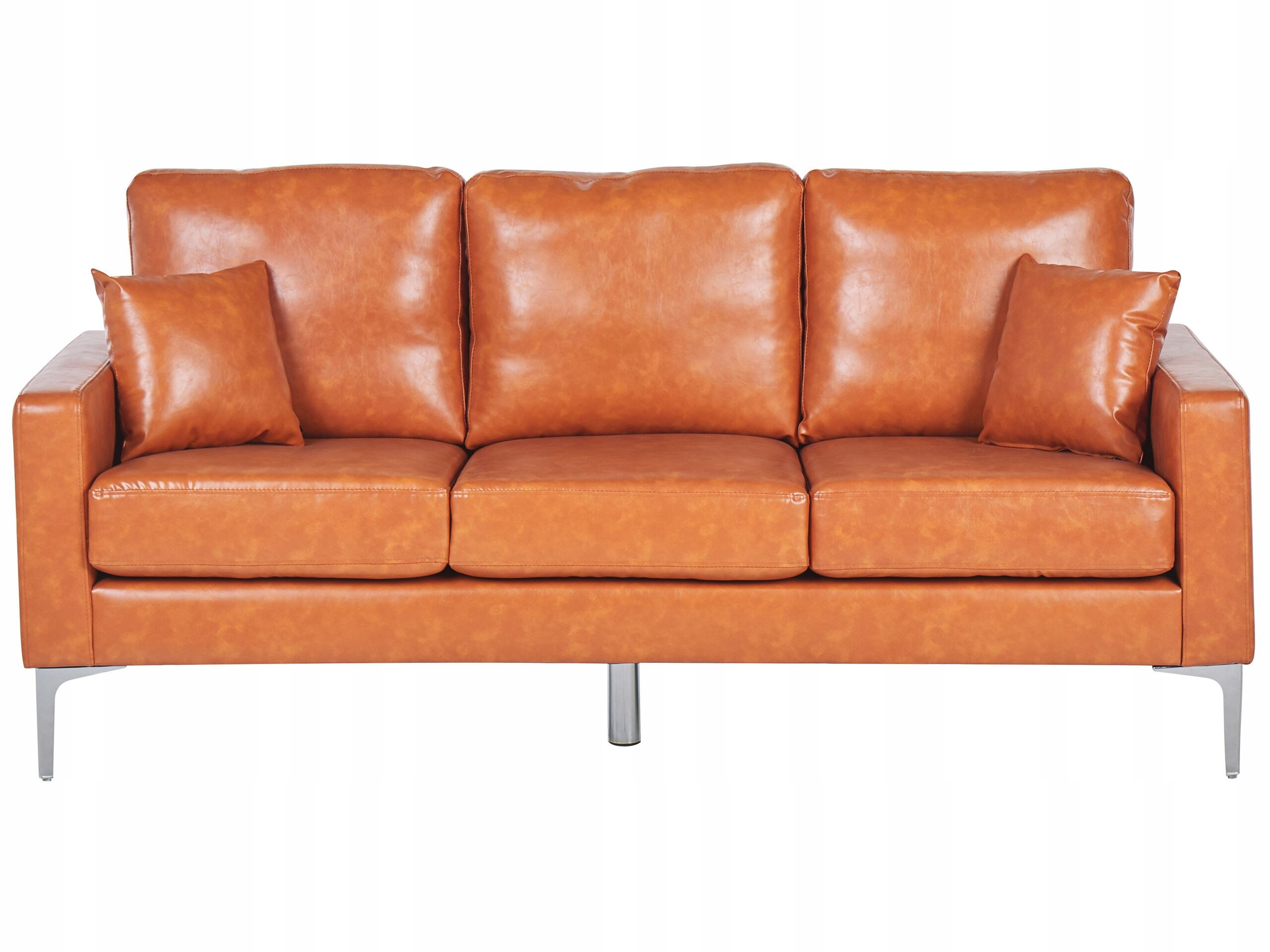 Sofa kanapa ekoskóra brązowa