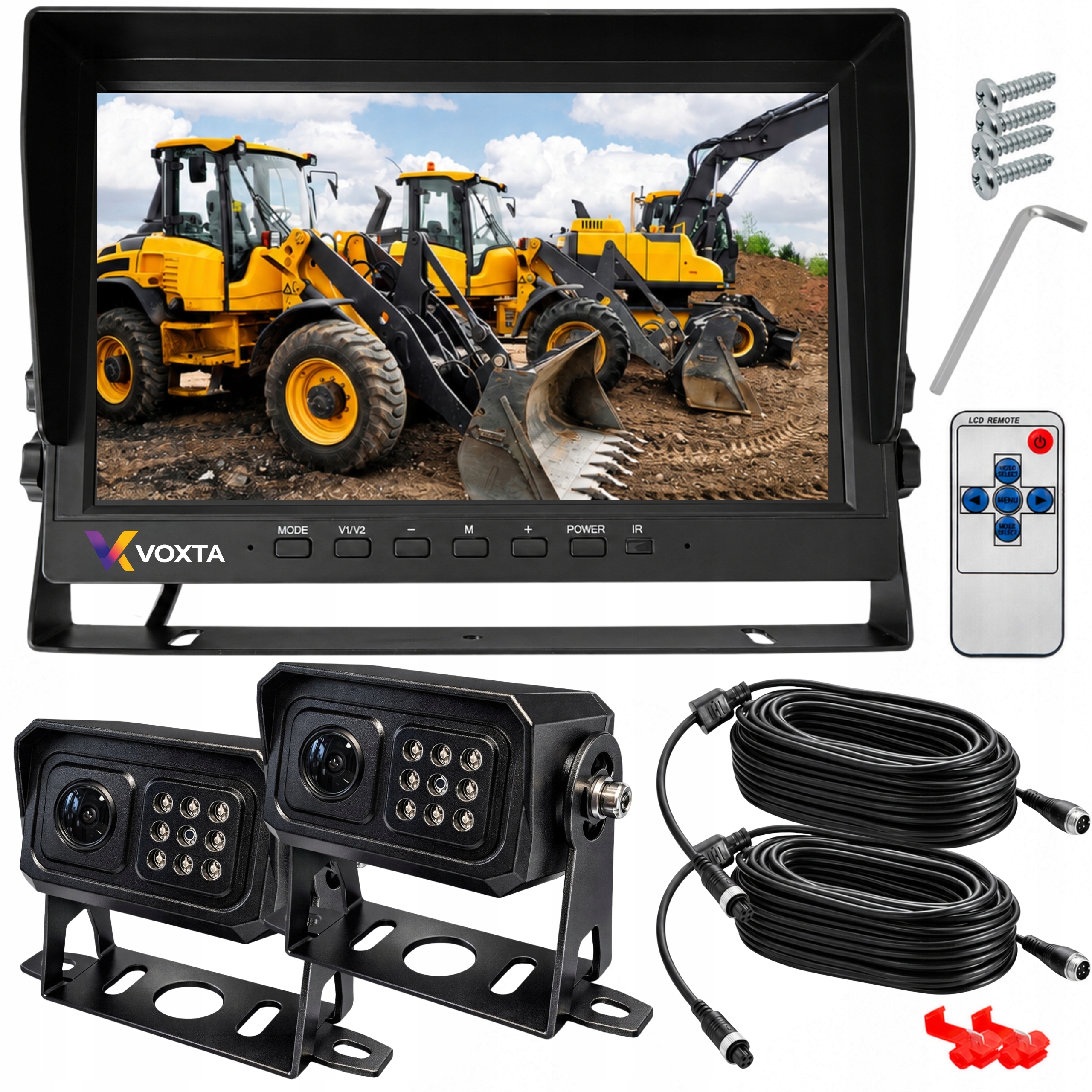 Set Cúvací Monitor 10" Kamera 2x Full Hd Pre Tir Bus Traktor Kombajn 15M
