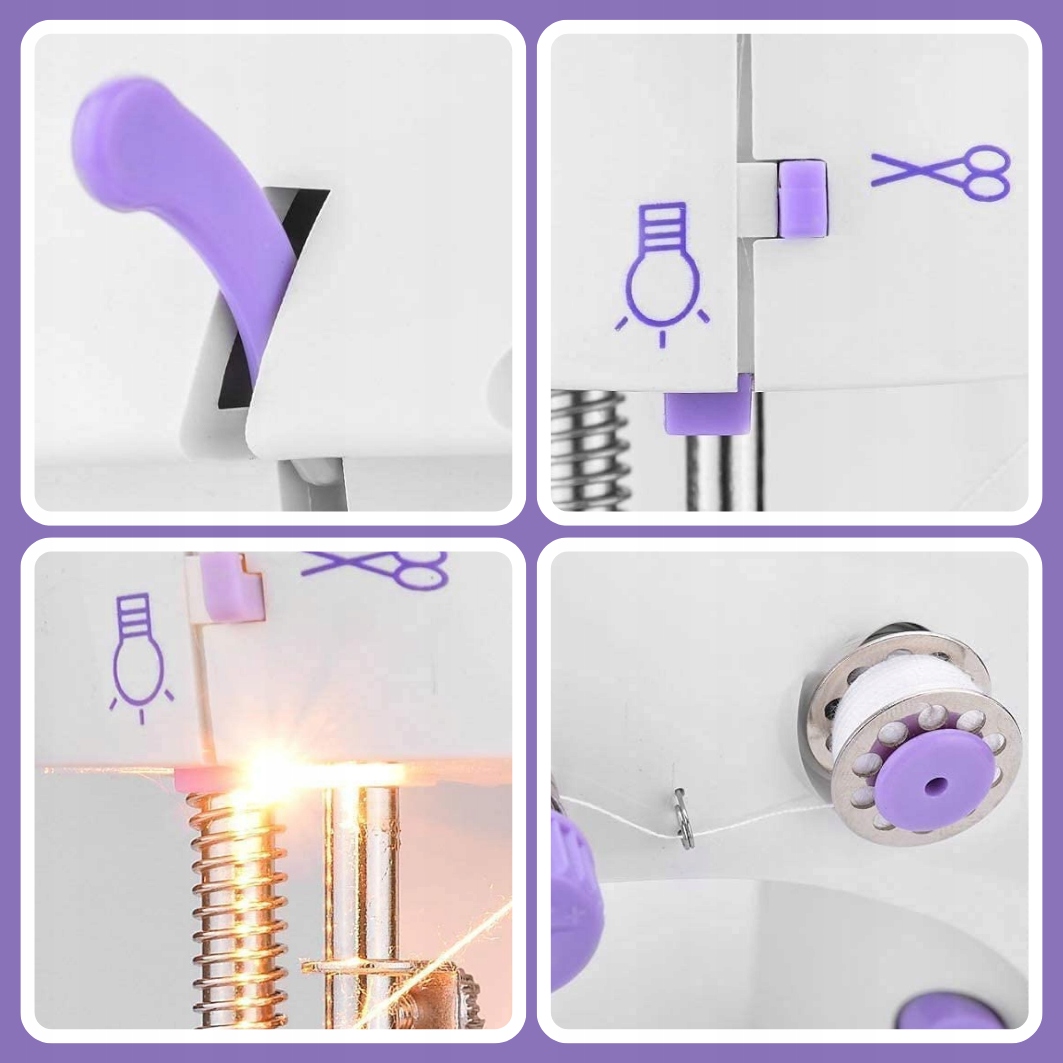 NOWOCZESNA MASZYNA DO SZYCIA LED PRZENOŚNA WIELKI ZESTAW MOC Stan opakowania oryginalne