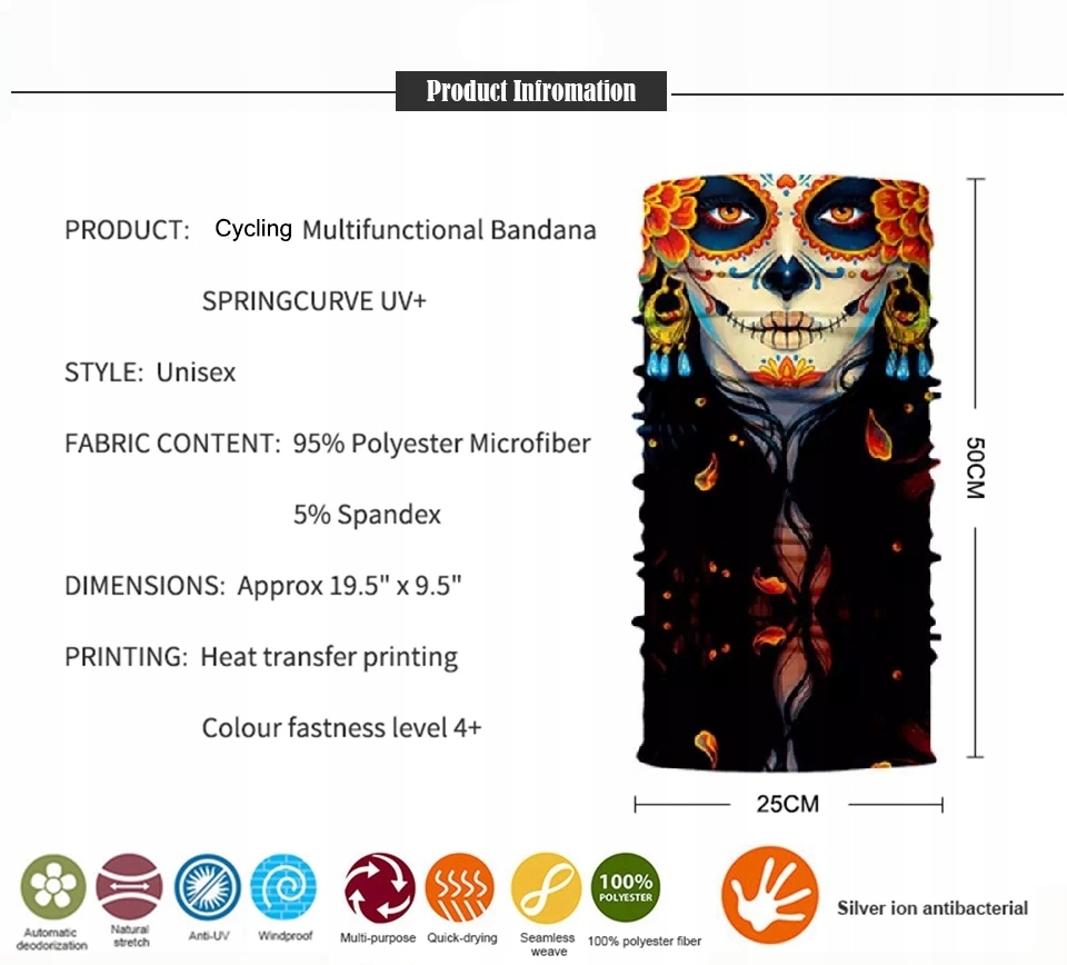 BANDANA SZALIK KOMIN CHUSTA APASZKA MUERTOS 02 Rozmiar uniwersalny