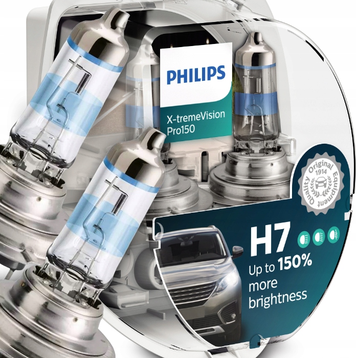 Żarówki H7 Philips X-Treme Vision Pro150 150 % 60/55W Homologacja Kpl