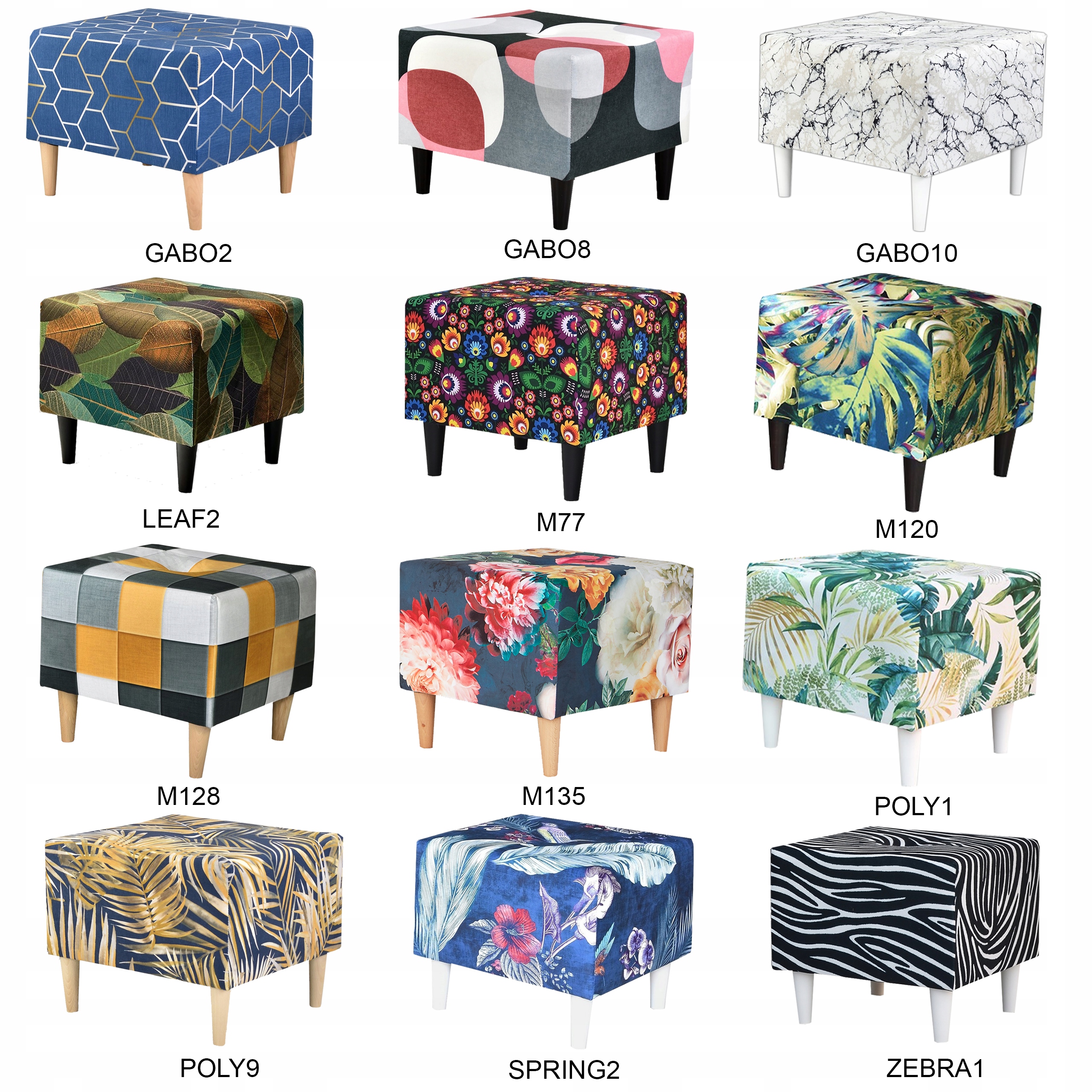 Pufa puf podnóżek siedzisko Ari Print Family Meble Głębokość mebla 46 cm